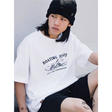 食釣SEDUCEgear卡通熊貓boating spirit印花短袖休閑情侶半袖T恤