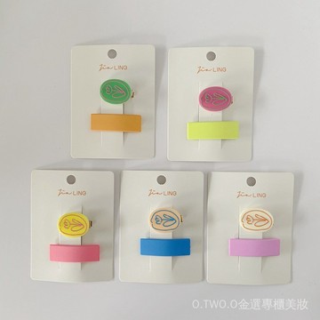 【臺灣出貨】韓版新款兒童橢圓鬱金香壓夾小清新女童方塊BB夾寶寶配飾頭飾 LTTJ