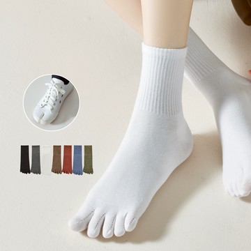 NicoFun 愛定做 4雙 7A抗菌女純色短筒五趾襪 五指襪 分趾襪 腳趾襪 棉襪 運動襪 女襪22.5~24.5cm