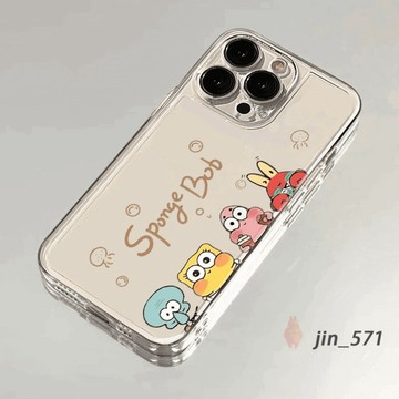 字母海綿寶寶 iPhone 16PROMAX 蘋果手機殻 適用iPhone15 14 13 12 全包透明軟殼 保護殼