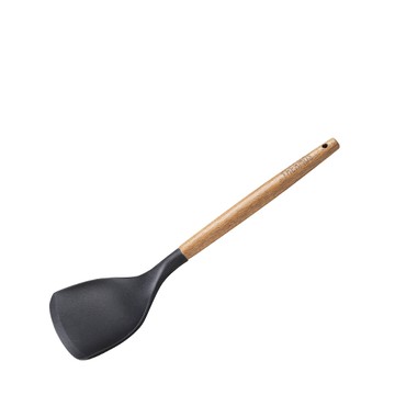 【THERMOS膳魔師】不沾鍋專用木柄矽膠中式鍋鏟