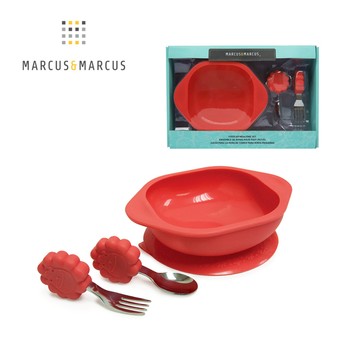 【MARCUS&MARCUS】動物樂園寶寶握握學習禮盒組(紅獅子)