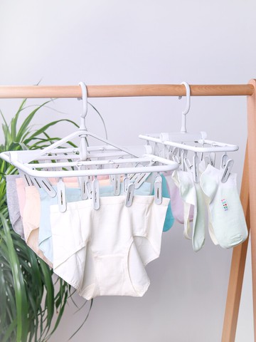 多功能晾衣架多夾子曬襪子神器晾曬掛襪子架襪子夾內褲衣架衣服架