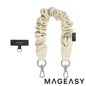 【MAGEASY】Scrunchie Wrist Strap手腕掛繩/掛繩片組『皮革白』PHIPH364 戶外 露營 健行 休閒 時尚 旅遊 通勤 手腕掛繩