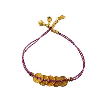 福運祥和五帝錢手鍊-水