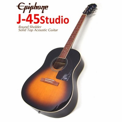 Epiphone エピフォン アコースティックギター J-45 Studio VS アコギ 初心者 入門 13点 セット 表板単板モデル ヴィンテージ サンバースト【AJ-220S】 | LINEショッピング