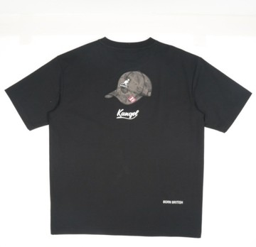 KANGOL 短T 黑色 後背貼布 棒球帽 短袖 中性 6525101720