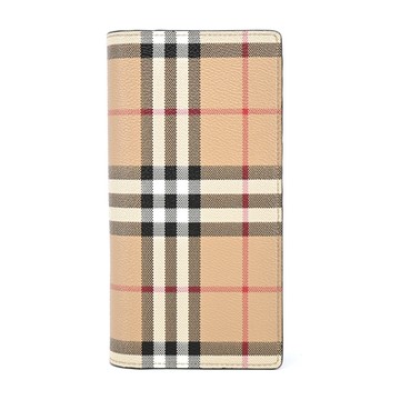 BURBERRY 巴寶莉  Vintage check 經典格紋對開長夾(卡其)