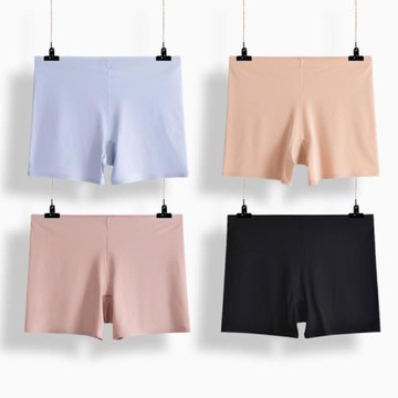 大碼內褲女 冰絲平角短褲頭中腰冰絲無痕棉襠底不勒大腿胖mm200斤