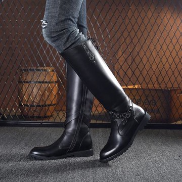 金屬靴冬韓版潮流休閑皮靴潮男靴馬丁靴長筒男靴子保暖升旗高筒靴