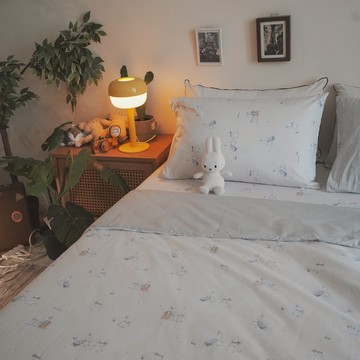 棉床本舖 點點兔 精梳棉 床包枕套/兩用被組 100%純棉 台灣製 透氣性 吸汗較佳 擺脫悶熱首選 貓系床包