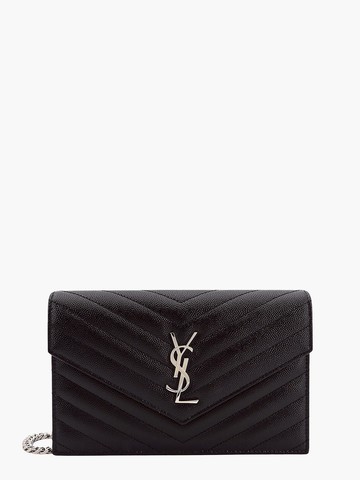 Envelope grain-de-poudre leather pochette with cassandre chain - SAINT LAURENT - gender_Woman
