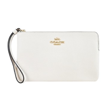 COACH 經典馬車防刮手拿包(中/白)3888-1 IMCHK