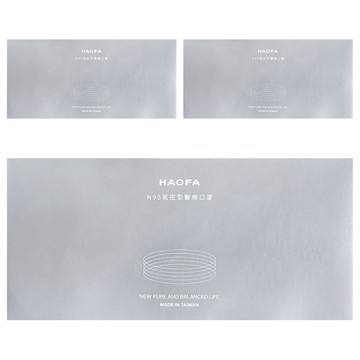 HAOFA 氣密型N95立體醫療口罩 防曬活性碳款 M  3盒  蒼灰碳  30片