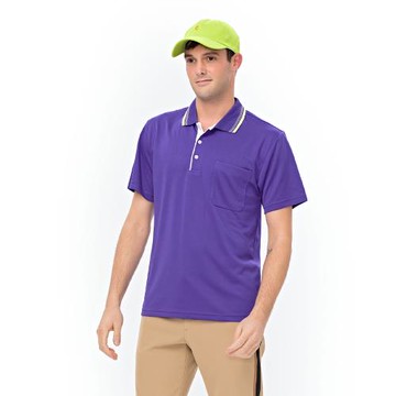 吸溼排汗短袖POLO衫-紫色