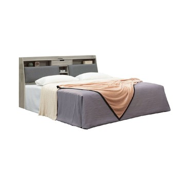 ASSARI-米恩貓抓皮插座收納床頭箱-雙人5尺雙人5尺