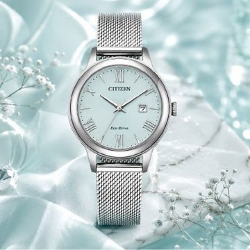 CITIZEN 星辰 LADY 優雅水波紋 光動能米蘭帶 手錶 EW2621-75M