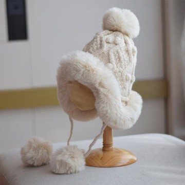 日系仿兔毛帽子女冬天可愛毛絨絨防寒保暖護耳帽加絨加厚雷鋒帽潮