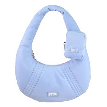 KENZO 2SA705 品牌LOGO尼龍附扣飾小袋手提/單肩彎月包.天藍