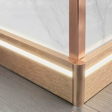 發光鋁合金踢腳線帶led燈槽明裝不銹鋼地角線燈帶金屬貼腳地腳線[DD1206001]