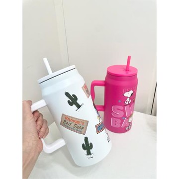 巨無霸吸管保溫杯大容量水杯女新款2024大水壺手提冰霸杯保冷杯子
