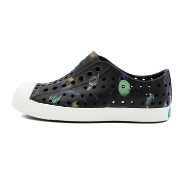 Native JEFFERSON 奶油頭 洞洞鞋 小童 星際黑 S0882 (13111501-1046)