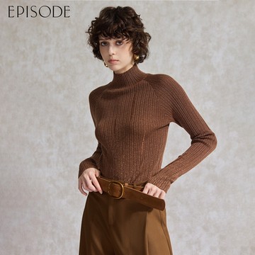 EPISODE - 簡約百搭半高領長袖針織上衣E44503