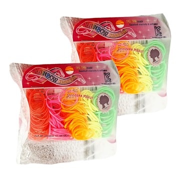 SY韓國橡皮筋 小 -髮圈髮繩套裝  彩色螢光五色  2包