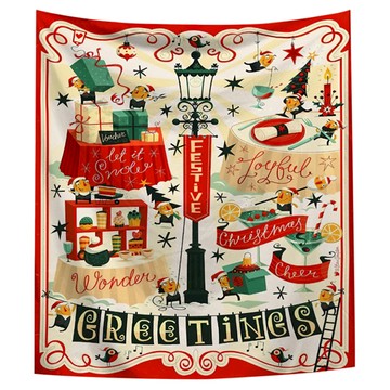 半島良品 聖誕款裝飾掛布  150 x 130cm  聖誕彩旗  1件