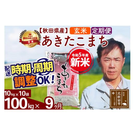 ふるさと納税 秋田県 北秋田市 《定期便9ヶ月》＜新米＞秋田県産 あきたこまち 100kg(10kg袋) 令和5年産 お届け時期選べる 隔月お届けOK お米 みそら…