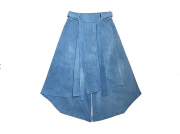 圓與角 針織綁帶褲裙(藍染) Organic Cotton