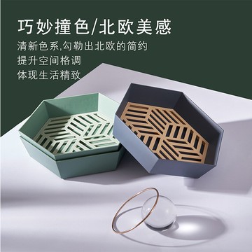 家用撞色雙層六邊形瀝水籃廚房洗菜神器淘米籃水果盆收納籃洗菜盆