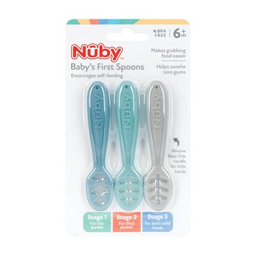 Nuby】學習沾匙3階段組｜止滑 小手抓握 副食品