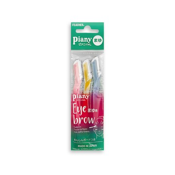 FEATHER 日本Piany微距俐落修眉刀3入/袋(PI-ML網紋微距防護刀片鋒利眉毛刀,仕女臉部眉型美容刀)