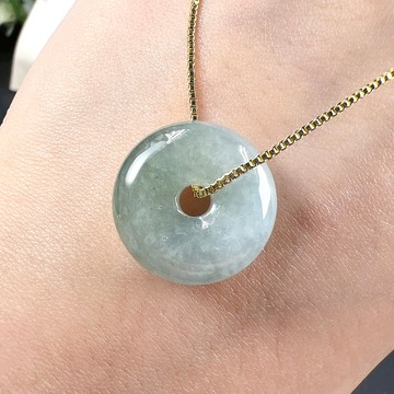 【願‧平安】冰飄綠翡翠平安扣吊飾 | 天然緬甸玉翡翠A貨 | 送禮