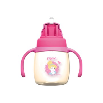 pigeon 貝親 迪士尼吸管杯  粉色 灰姑娘  8M+  250ml  1個