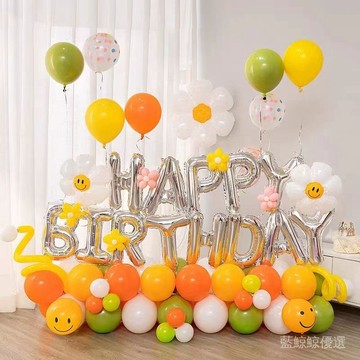 臺灣-出貨🔥【新款熱銷】生日裝飾布置ins風新款氣球生日布置兒童週嵗派對場景裝飾背景墻 CFQI