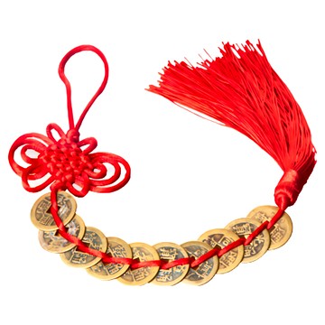 十帝錢掛飾 直徑約2.4cm 全長約36cm  好運紅  1組