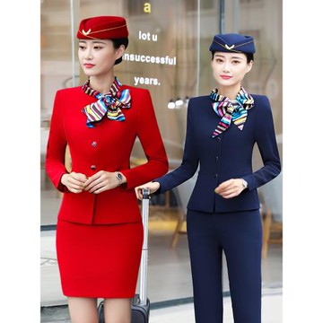 南航空姐制服女職業套裝春秋酒店前臺美容師工作服軍鼓樂隊演出服