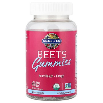 Garden of Life, 甜菜軟糖，樹莓味，60 粒水果軟糖