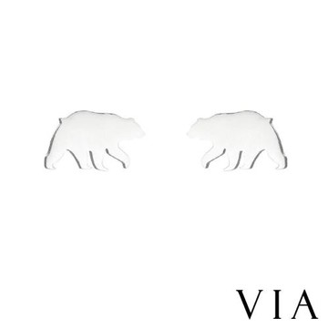 【VIA】動物系列 北極熊造型白鋼耳釘 造型耳釘 鋼色
