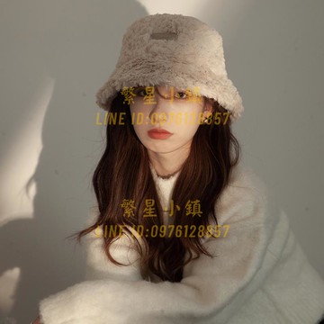 帽子女新款銀標毛絨漁夫帽大檐秋冬加厚保暖水桶帽百搭盆帽【繁星小鎮】