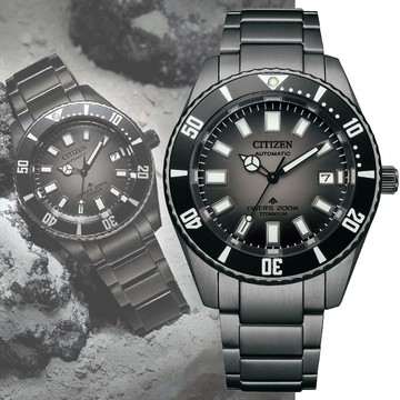 CITIZEN 星辰 PROMASTER限量 鈦金屬 復刻1977潛水抗磁機械錶-黑41mm(NB6025-59H)