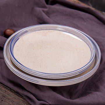 創意日式陶瓷平盤瓷盤淺盤菜盤菜盤子家用8英寸粗陶餐具10只裝