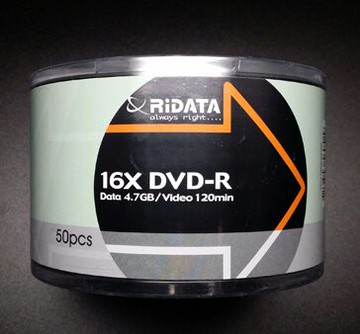 錸德RITEK 16X DVD-R 空白光碟片、光碟片 (50片)【領券滿額再折千7/31止】