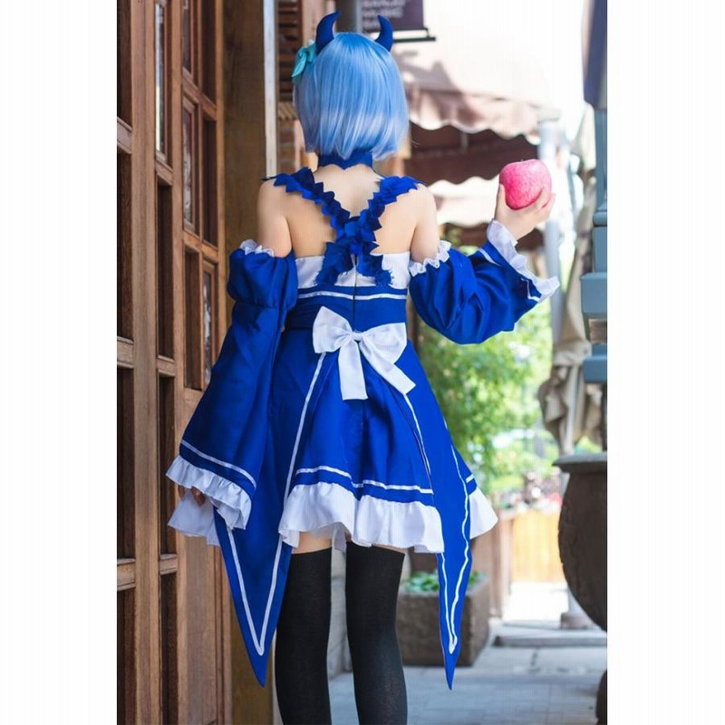 ウィッグ付きRe:ゼロから始める異世界生活 リゼロ メイド服 レム コスプレ