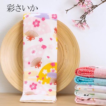 夕才兒美術館一廣毛巾彩櫻花系列面巾日式純棉柔軟紗布速干洗臉巾