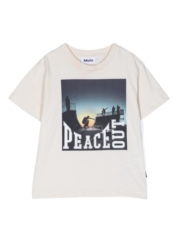 Molo - Riley cotton T-shirt - kids - Cotton - 152 - Neutrals