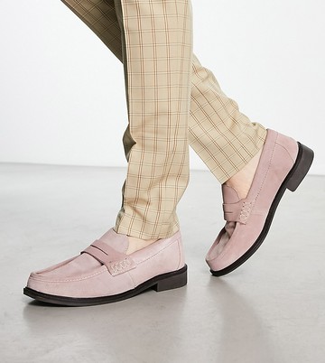 H by Hudson Exclusive Brawley loafers in blush suede-Pink