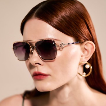 【快速出貨】時尚藝術太陽眼鏡 | P.U.L.S.E | 金